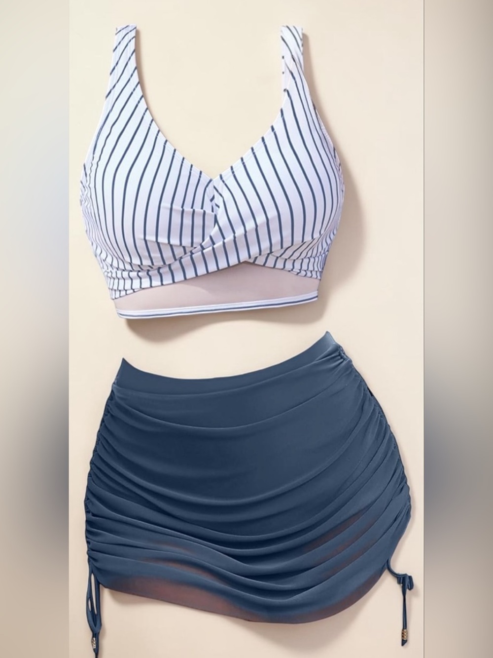 Blooming Jelly Women’s High Waisted Bikini Set with Swim Skirt